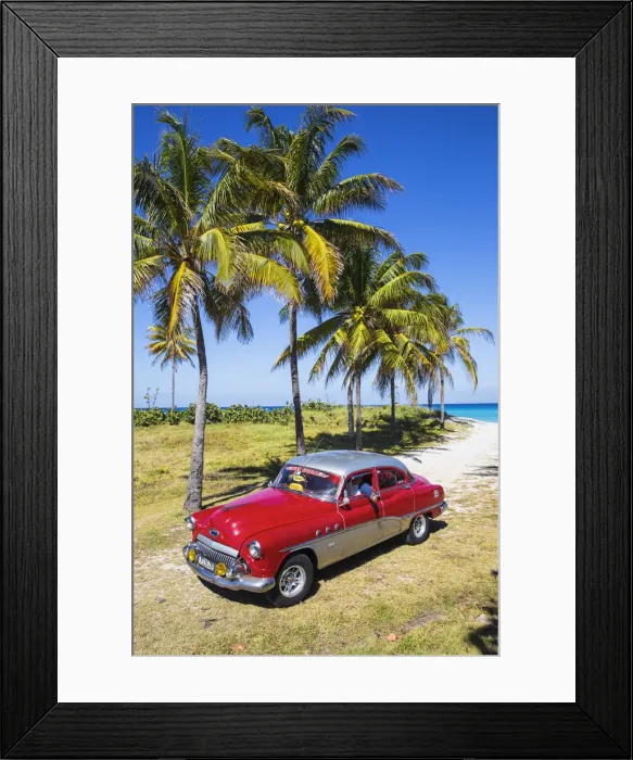 Framed Print : Cuba, Varadero, 50s Buick car on Varadero beach Framed Print : Cuba, Varadero, 50s Buick car on Varadero beach