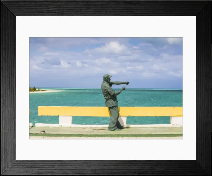 Framed Print : Cuba, Jardines del Rey, Ernest Hemingway statue on causeway linking Cayo Coco to Cayo Framed Print : Cuba, Jardines del Rey, Ernest Hemingway statue on causeway linking Cayo Coco to Cayo