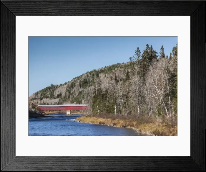 Framed Print : Canada, Quebec, Gaspe Peninsula, Routhierville, covered bridge Framed Print : Canada, Quebec, Gaspe Peninsula, Routhierville, covered bridge