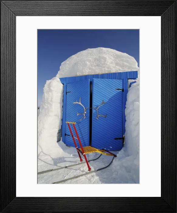 Framed Print : Caribou antlers, Entrance of the Kirkenes Snow Hotel, Kirkenes, Norway