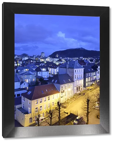Bergens Old Town at twilight. Bergen, Norway