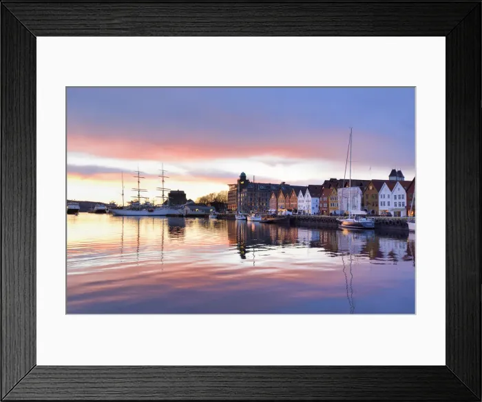 Framed Print : Fishing and trading wooden warehouses in the Bryggen District, a former counter of Framed Print : Fishing and trading wooden warehouses in the Bryggen District, a former counter of