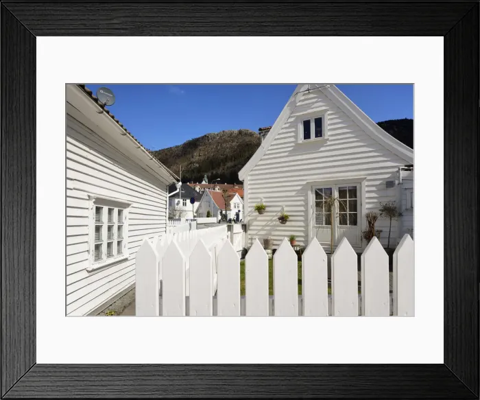 Framed Print : Traditional fishermens houses of Sandviken, Bergen. Norway Framed Print : Traditional fishermens houses of Sandviken, Bergen. Norway