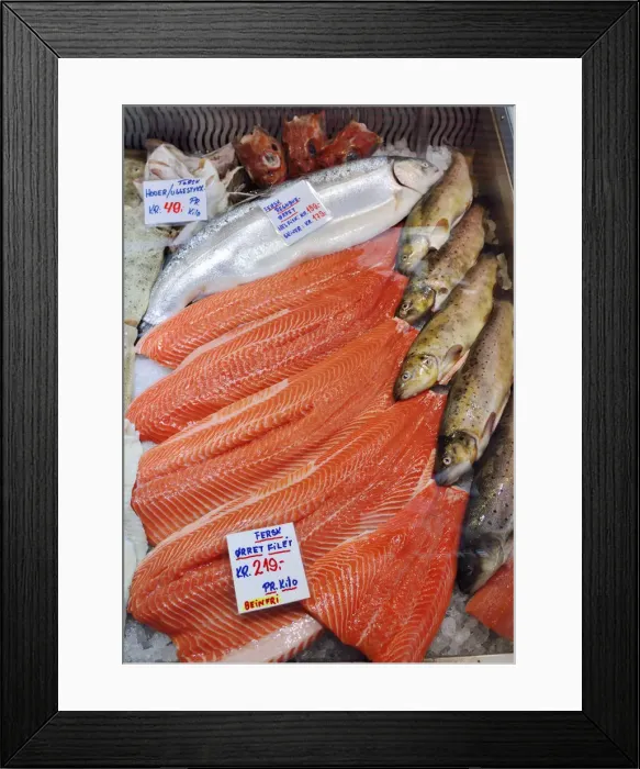 Framed Print : Trouts in the fish market. Bergen. Norway Framed Print : Trouts in the fish market. Bergen. Norway