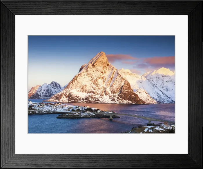 Framed Print : Dawn Light on Olstinden, Lofoten Islands, Norway Framed Print : Dawn Light on Olstinden, Lofoten Islands, Norway