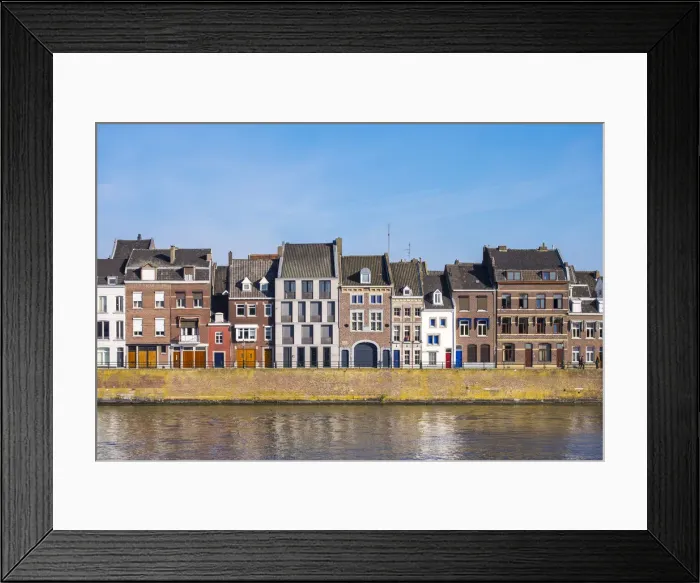 Framed Print : Wyck neighborhood on the Ms River, Mstricht, Limburg, Netherlands Framed Print : Wyck neighborhood on the Ms River, Mstricht, Limburg, Netherlands