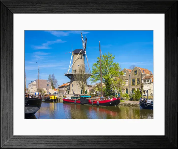 Framed Print : Netherlands, South Holland, Gouda. De Roode Leeuw (The Red Lion) Flourmill, among Framed Print : Netherlands, South Holland, Gouda. De Roode Leeuw (The Red Lion) Flourmill, among