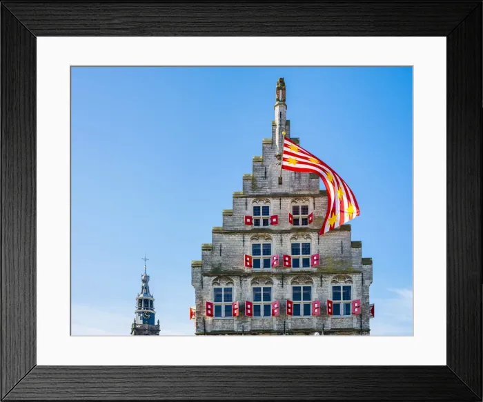 Framed Print : Netherlands, South Holland, Gouda. Rear side of Stadhuis Gouda city hall on Markt square Framed Print : Netherlands, South Holland, Gouda. Rear side of Stadhuis Gouda city hall on Markt square