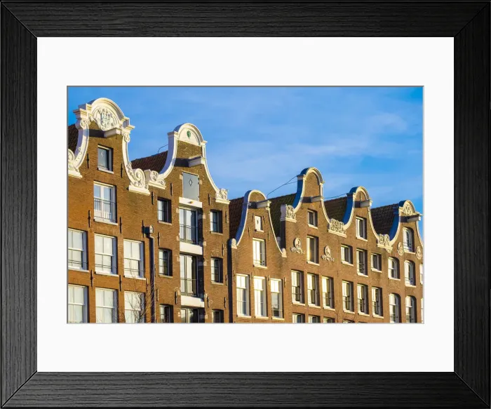 Framed Print : Canal house facades in late afternoon, Prinsengracht, Amsterdam, North Holland Framed Print : Canal house facades in late afternoon, Prinsengracht, Amsterdam, North Holland