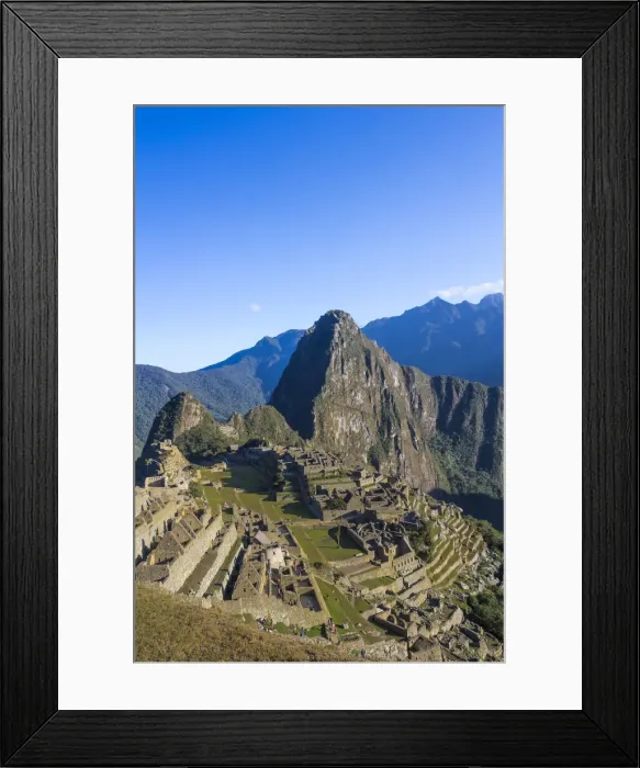 Framed Print : Historic ancient Incan Machu Picchu on mountain in Andes, Cuzco Region, Peru Framed Print : Historic ancient Incan Machu Picchu on mountain in Andes, Cuzco Region, Peru