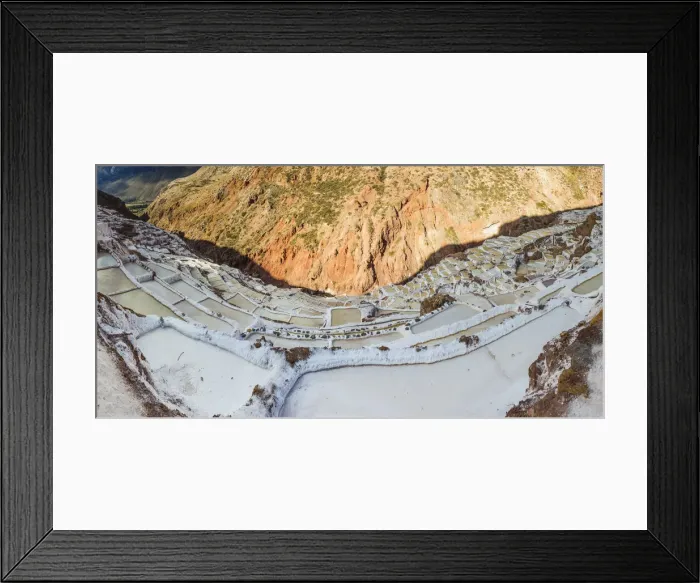 Framed Print : Panoramic view of Maras salt marsh terraces, Salinas de Maras, Cuzco Region, Peru Framed Print : Panoramic view of Maras salt marsh terraces, Salinas de Maras, Cuzco Region, Peru