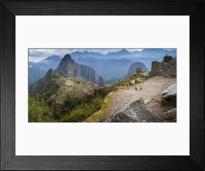 Framed Print : Panoramic view of historic ancient Incan Machu Picchu on mountain in Andes, Cuzco Region Framed Print : Panoramic view of historic ancient Incan Machu Picchu on mountain in Andes, Cuzco Region
