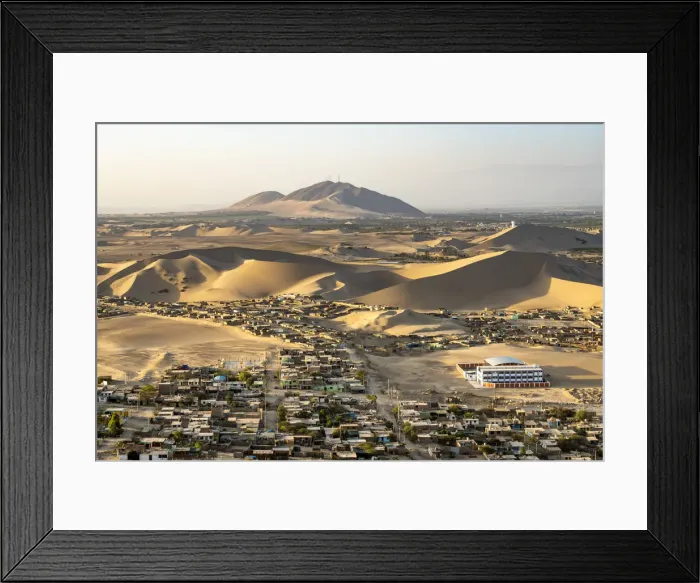 Framed Print : City of Ica amidst sand dunes seen from Huacachina, Ica Region, Peru Framed Print : City of Ica amidst sand dunes seen from Huacachina, Ica Region, Peru