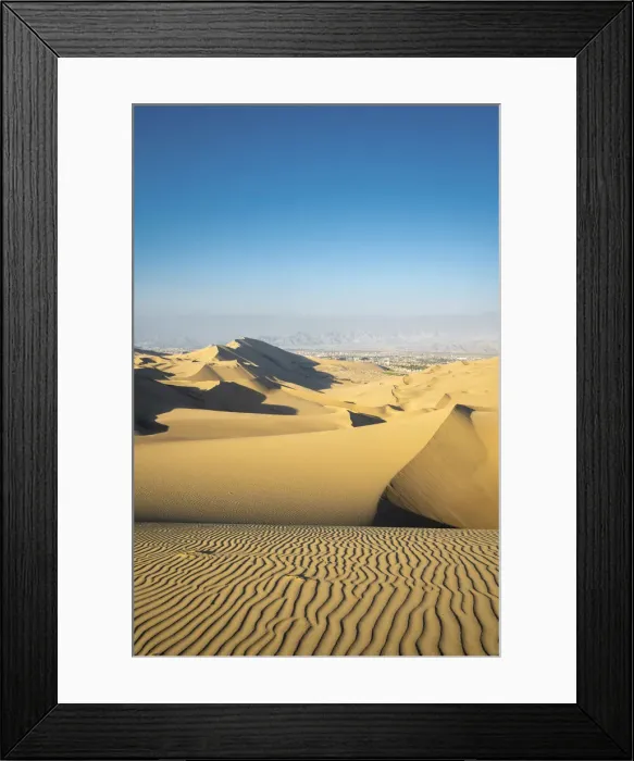 Framed Print : Sand dunes in desert near Huacachina oasis, Ica Region, Peru Framed Print : Sand dunes in desert near Huacachina oasis, Ica Region, Peru