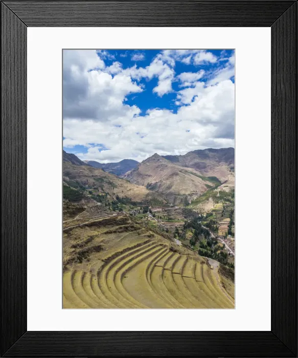 Framed Print : Terraces at Pisaq, Calca Province, Cuzco Region, Peru