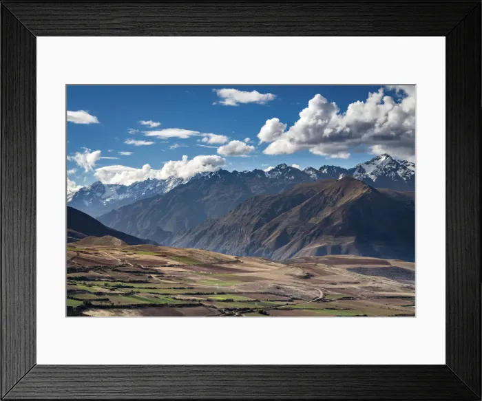 Framed Print : Idyllic farmlands against Peruvian Andes seen from Maras, Sacred Valley, Cuzco Region Framed Print : Idyllic farmlands against Peruvian Andes seen from Maras, Sacred Valley, Cuzco Region