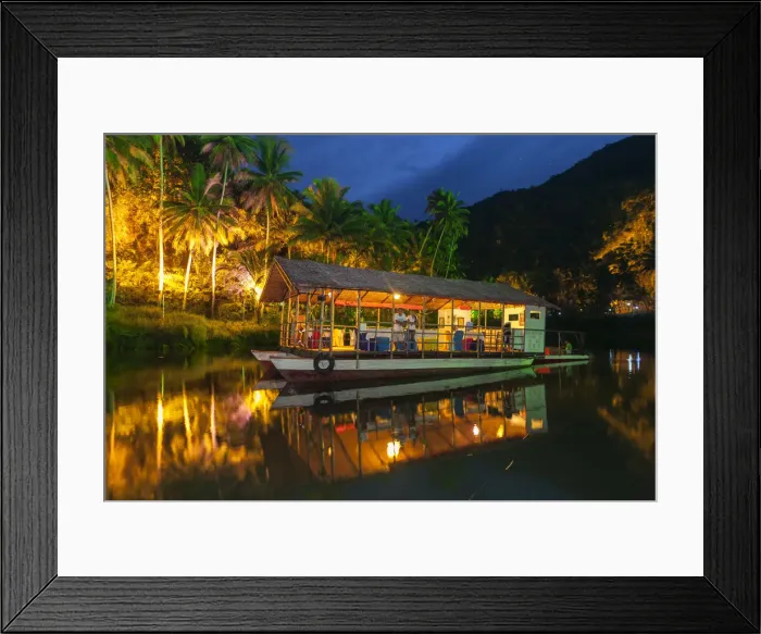 Framed Print : Asia, South East Asia, Philippines, Visayas, Bohol, Loboc river cruise boat at night Framed Print : Asia, South East Asia, Philippines, Visayas, Bohol, Loboc river cruise boat at night