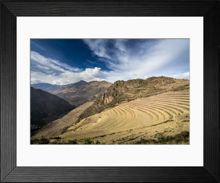 Framed Print : Terraces at Pisaq, Calca Province, Cuzco Region, Peru