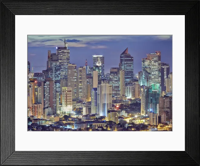 Framed Print : Asia, South East Asia, Philippines, Manila, Intramuros, view of Makati and the business Framed Print : Asia, South East Asia, Philippines, Manila, Intramuros, view of Makati and the business