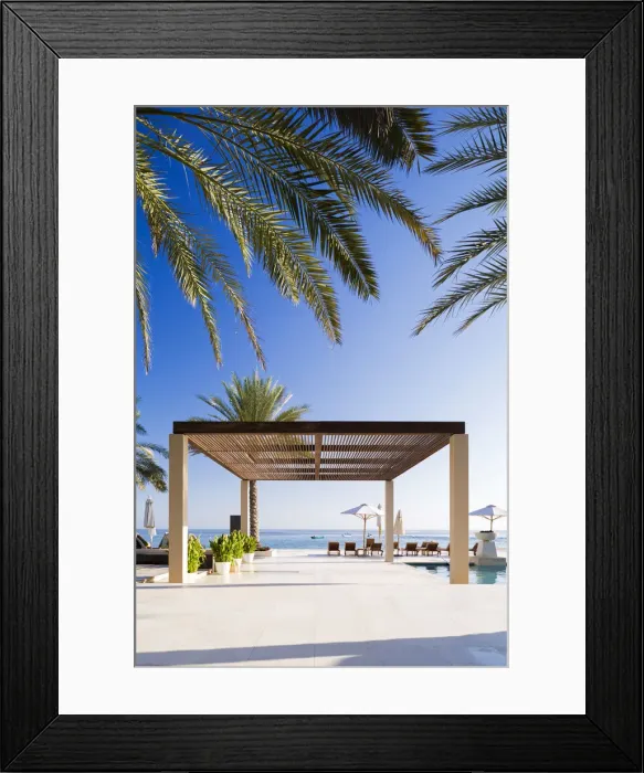 Framed Print : Oman. Muscat Governorate, Muscat. The pool area at Al Bustan Palace Hotel Framed Print : Oman. Muscat Governorate, Muscat. The pool area at Al Bustan Palace Hotel