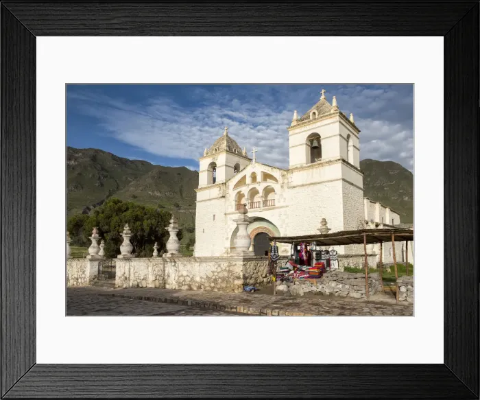 Framed Print : South America, Peru, Colca Canyon, church in indian village of Maca