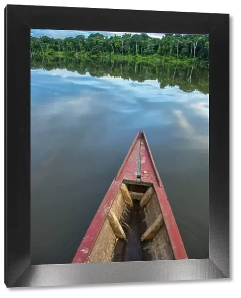 South America, Peru, Amazonia, Manu National Park, UNESCO World Heritage, dugout boat
