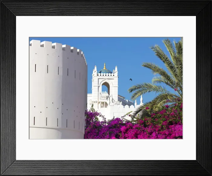 Framed Print : White buildings near Sultans Palace in Old Muscat, Oman Framed Print : White buildings near Sultans Palace in Old Muscat, Oman