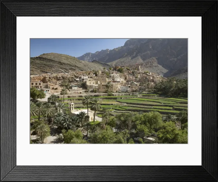 Framed Print : Oman, Dakhiliyah Governate, Jebel Hajar, Balad Sayt (Bilad Sayt)