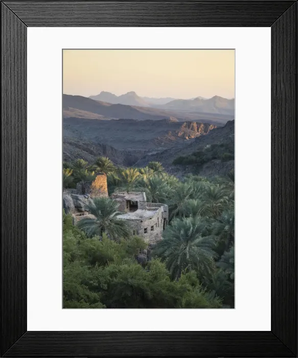 Framed Print : Oman, Ad Dakhiliyah region, Al Hamra, Misfat Al Abreen, An old house made of stone