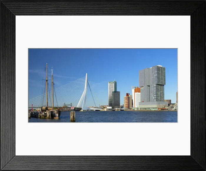 Framed Print : Erasmus Bridge (Erasmusbrug) and skyline, Rotterdam, Zuid Holland, Netherlands Framed Print : Erasmus Bridge (Erasmusbrug) and skyline, Rotterdam, Zuid Holland, Netherlands