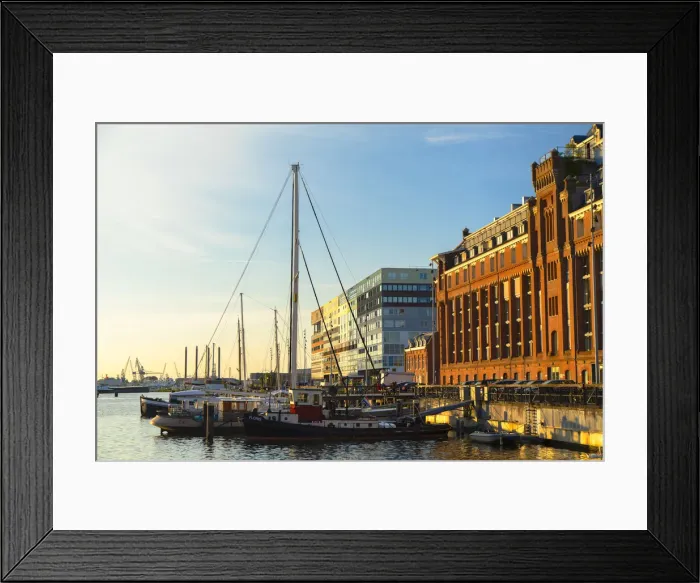 Framed Print : Houses and boats in Oude Houthavens harbour, Amsterdam, Noord Holland, Netherlands Framed Print : Houses and boats in Oude Houthavens harbour, Amsterdam, Noord Holland, Netherlands