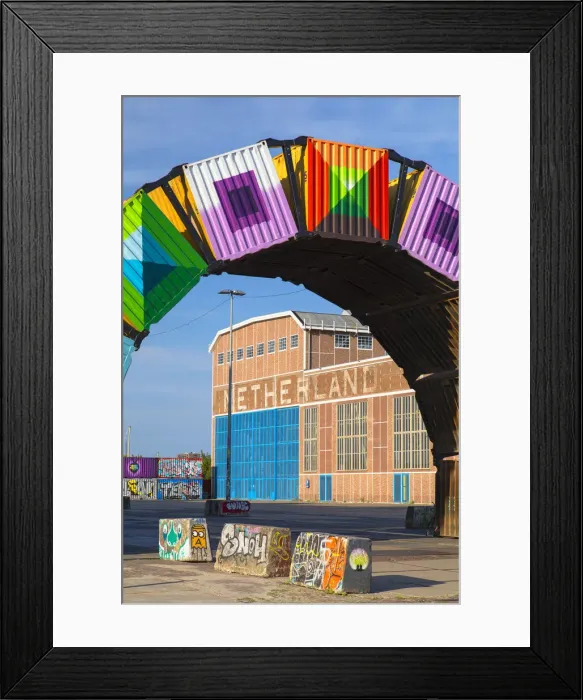 Framed Print : Graffiti on shipping containers at NDSM cultural centre, Amsterdam, Noord Holland Framed Print : Graffiti on shipping containers at NDSM cultural centre, Amsterdam, Noord Holland