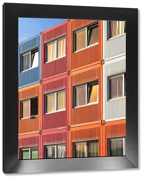 Housing made from colourful shipping containers in NDSM cultural centre, Amsterdam