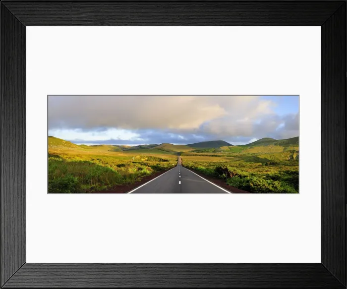 Framed Print : An empty and solitary road. Flores, Azores islands, Portugal Framed Print : An empty and solitary road. Flores, Azores islands, Portugal