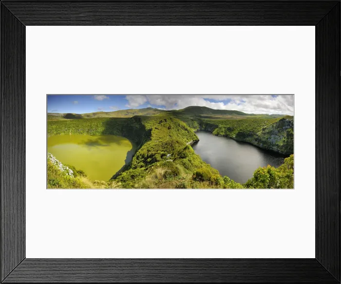 Framed Print : Crater lakes, Caldeira Comprida & Caldeira Funda. Flores, Azores islands, Portugal Framed Print : Crater lakes, Caldeira Comprida & Caldeira Funda. Flores, Azores islands, Portugal