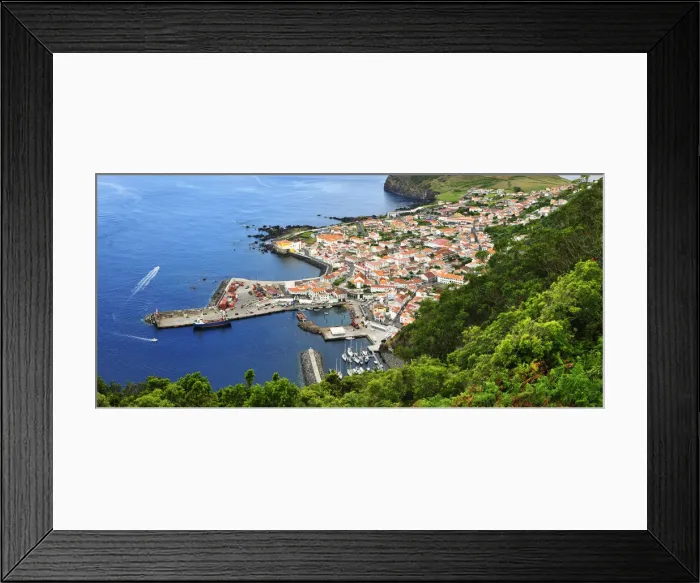 Framed Print : The town of Velas, capital city of Sao Jorge. Azores islands, Portugal Framed Print : The town of Velas, capital city of Sao Jorge. Azores islands, Portugal