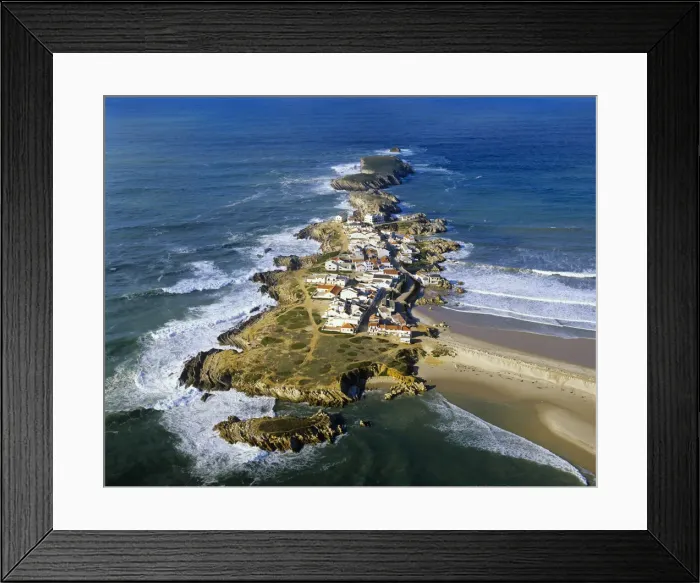 Framed Print : Aerial view of the island of Baleal, near Peniche, on the Atlantic coastline of Portugal Framed Print : Aerial view of the island of Baleal, near Peniche, on the Atlantic coastline of Portugal