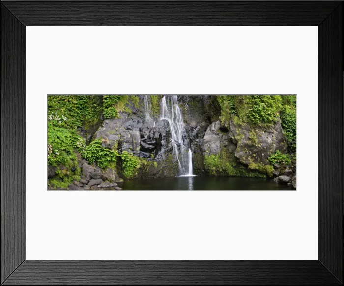 Framed Print : A waterfall at Faja Grande. Poco do Bacalhau. Flores, Azores islands, Portugal Framed Print : A waterfall at Faja Grande. Poco do Bacalhau. Flores, Azores islands, Portugal
