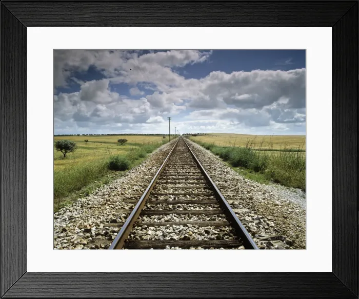Framed Print : An endless railway in Alentejo, Portugal Framed Print : An endless railway in Alentejo, Portugal