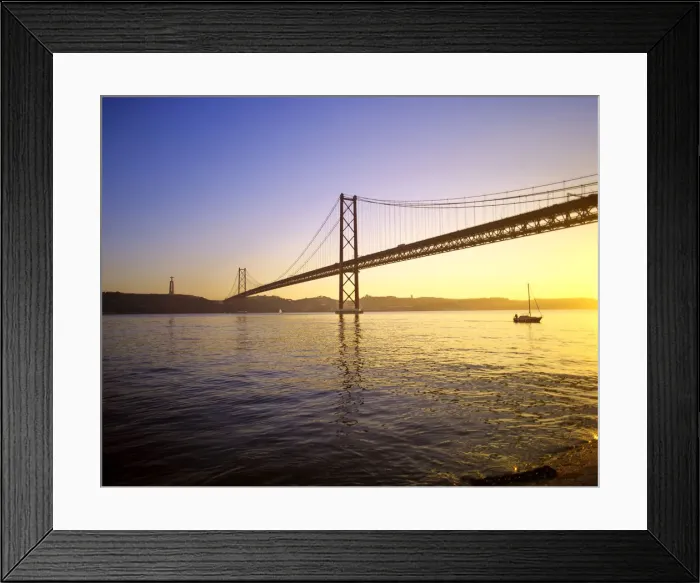 Framed Print : Tagus river and 25th April bridge, near the huge statue of Cristo Rei. Lisbon, Portugal Framed Print : Tagus river and 25th April bridge, near the huge statue of Cristo Rei. Lisbon, Portugal