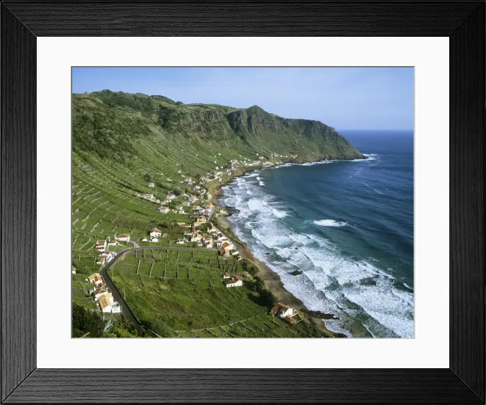 Framed Print : Sao Lourenco Bay with terraced vineyards by the sea Framed Print : Sao Lourenco Bay with terraced vineyards by the sea