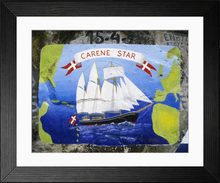 Framed Print : Paintings made by sailors from all over the world, in the marina of the city of Horta