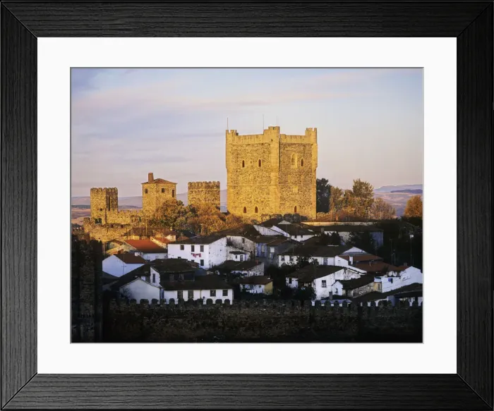 Framed Print : The powerful 13th century medieval castle of Braganca. Tras os Montes, Portugal