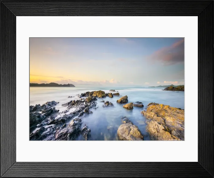 Framed Print : Long exposure of rocky coast along Bacuit Bay, El Nido, Palawan, Philippines Framed Print : Long exposure of rocky coast along Bacuit Bay, El Nido, Palawan, Philippines