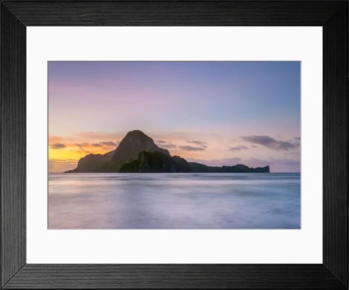 Framed Print : Long exposure of Cadlao Island on Bacuit Bay at sunset seen from Caalan Beach, El Nido Framed Print : Long exposure of Cadlao Island on Bacuit Bay at sunset seen from Caalan Beach, El Nido