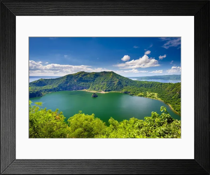Framed Print : Crater lake of Taal Volcano on Taal Volcano Island, Talisay, Batangas Province