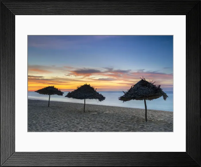 Framed Print : Shade umbrellas on Puka Shell Beach at sunset, Boracay Island, Aklan Province, Western Framed Print : Shade umbrellas on Puka Shell Beach at sunset, Boracay Island, Aklan Province, Western