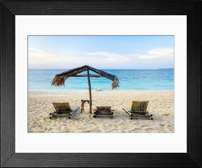 Framed Print : Beach chairs and shade umbrella on Puka Shell Beach, Boracay Island, Aklan Province Framed Print : Beach chairs and shade umbrella on Puka Shell Beach, Boracay Island, Aklan Province