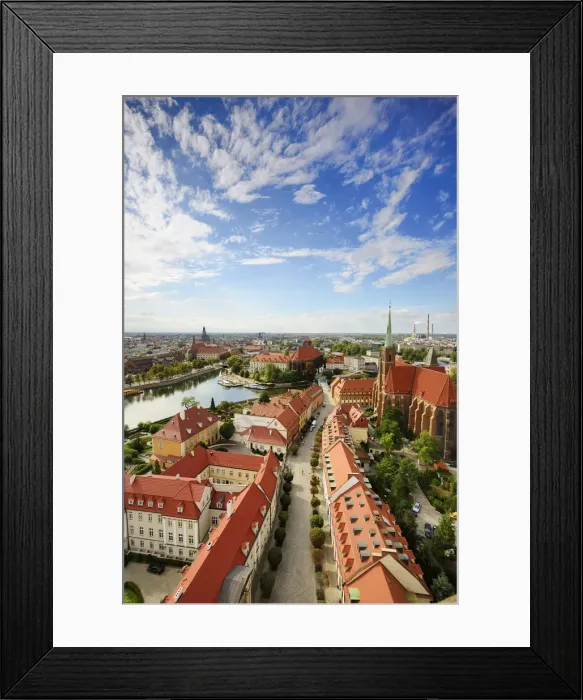 Framed Print : The Ostrow Tumski district (Cathedral island) and the Oder river. Wroclaw, Poland Framed Print : The Ostrow Tumski district (Cathedral island) and the Oder river. Wroclaw, Poland