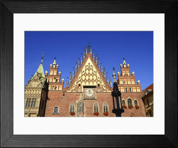 Framed Print : The gothic Old Town Hall (Stary Ratusz) at the Rynek (Market Square). Wroclaw, Poland